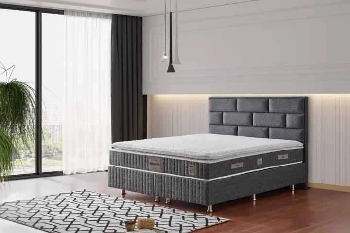 Stone 120x200 Single Mattress, Divan Base & Headboard Set MBL1011