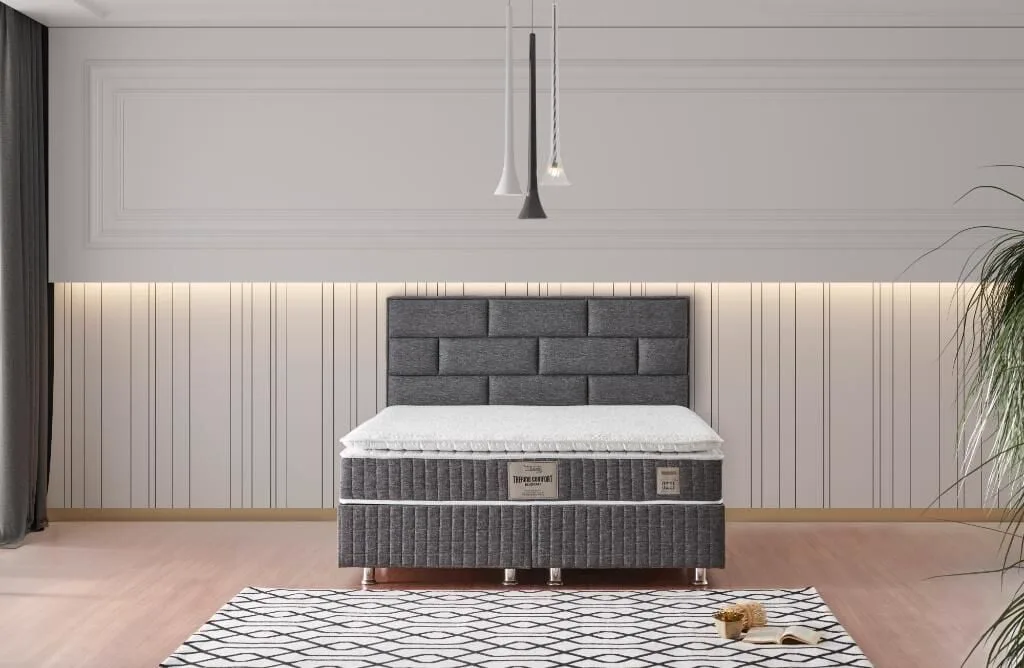 Stone 120x200 Single Mattress, Divan Base & Headboard Set MBL1011