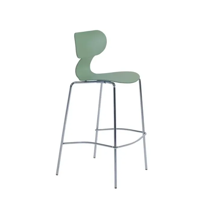 Yugo-S Bar Pastel Green - Chrome-Plated Bar Chair PPT1667