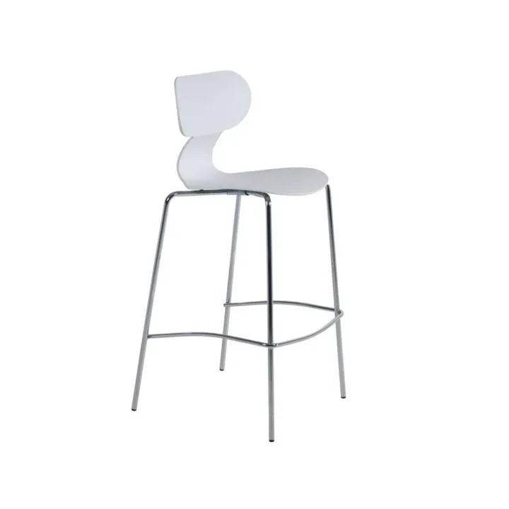 Yugo-S Bar White - Chrome-Plated Bar Chair PPT1668