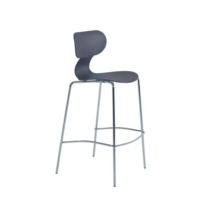 Yugo-S Bar Anthracite - Chrome-Plated Bar Chair PPT1664