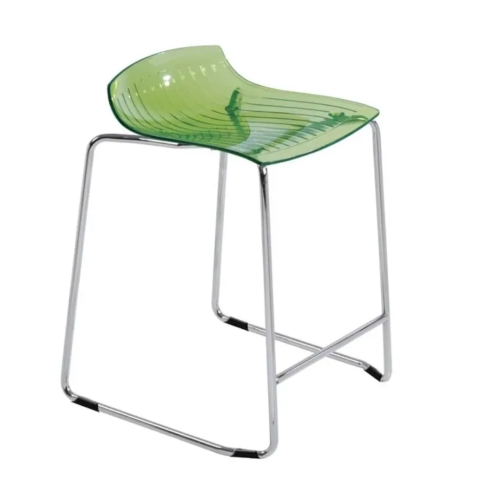 X-treme Sled Green Transparent - Chrome-Plated Bar Stool PPT1632