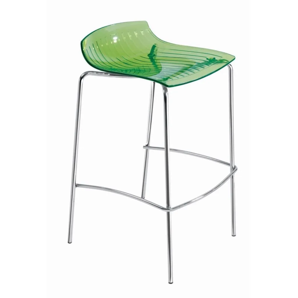 X-treme BSS Green Transparent - Chrome-Plated Bar Stool PPT1603