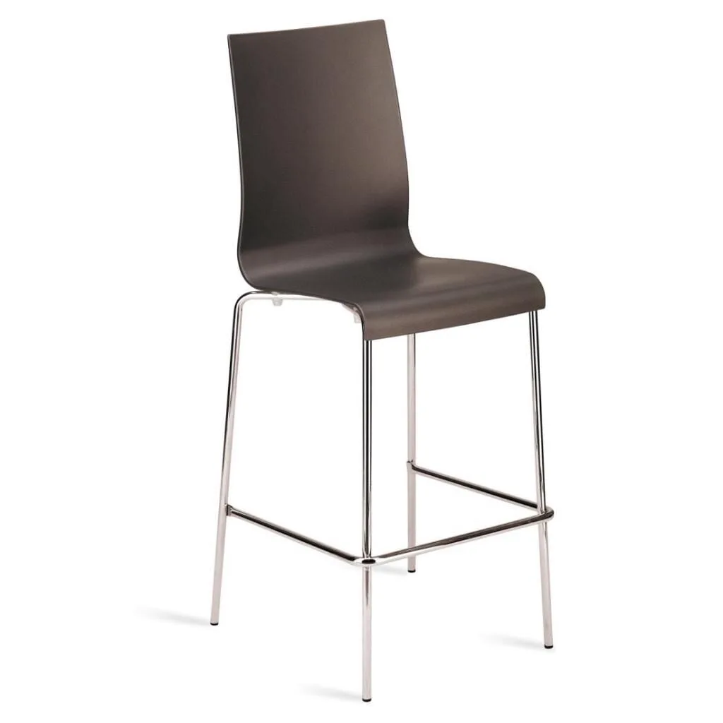 Icon-B Anthracite - Chrome-Plated Bar Chair PPT1541