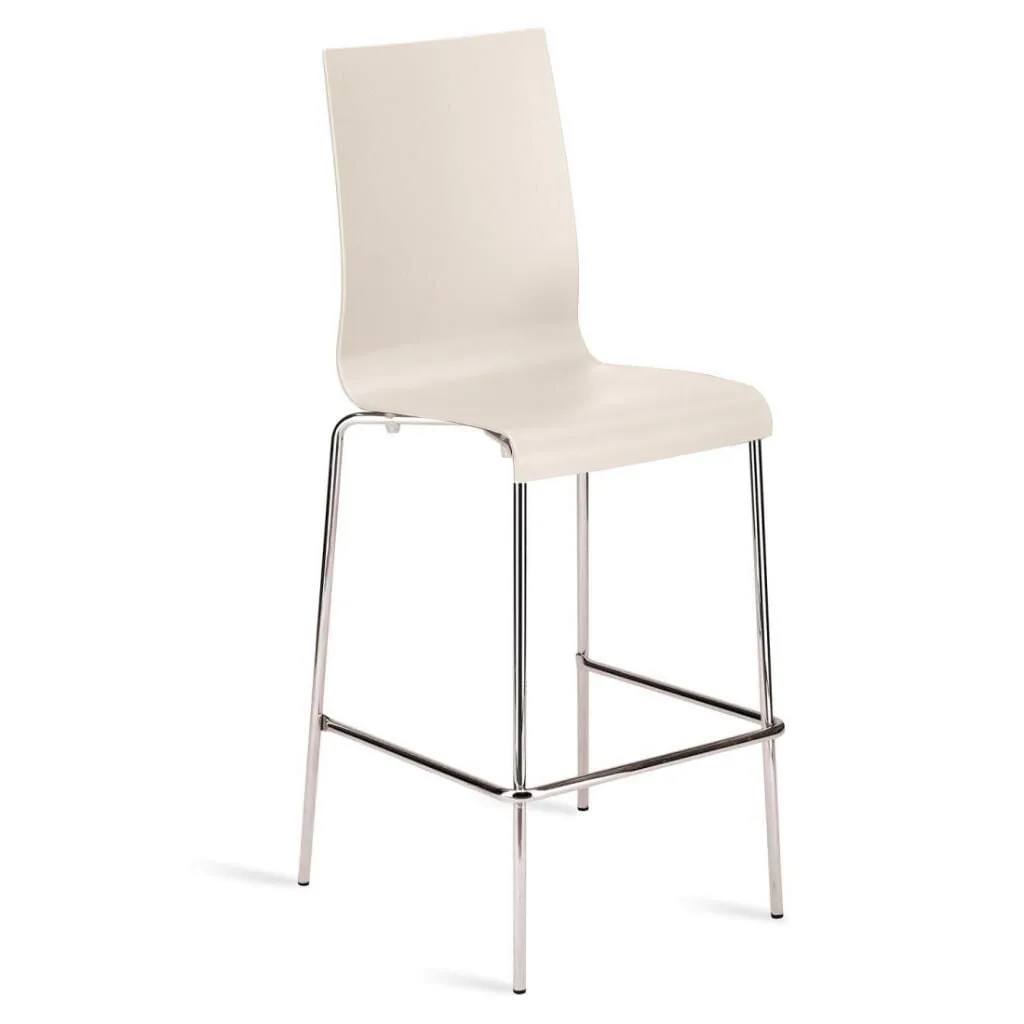 Icon-B Cream - Chrome-Plated Bar Chair PPT1540