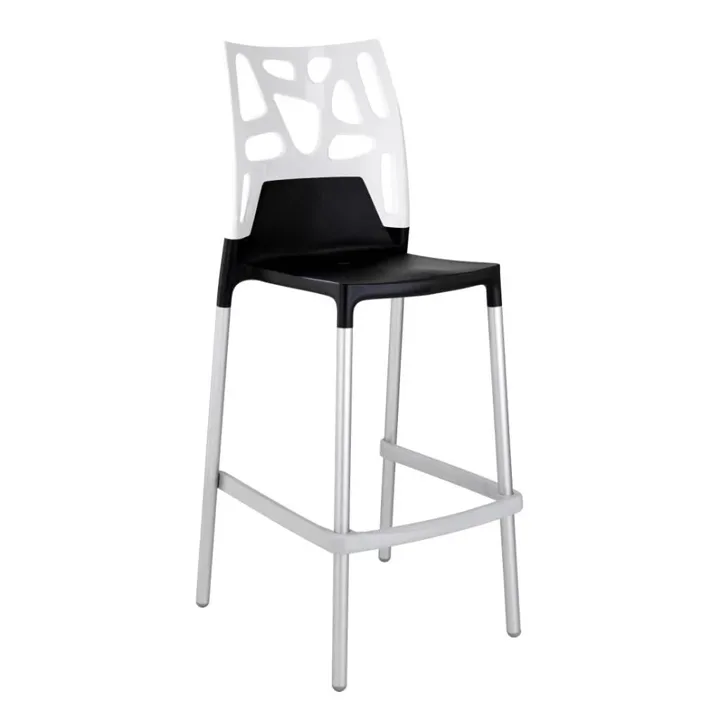 Ego-Rock Bar Solid White - Black Bar Chair PPT1512