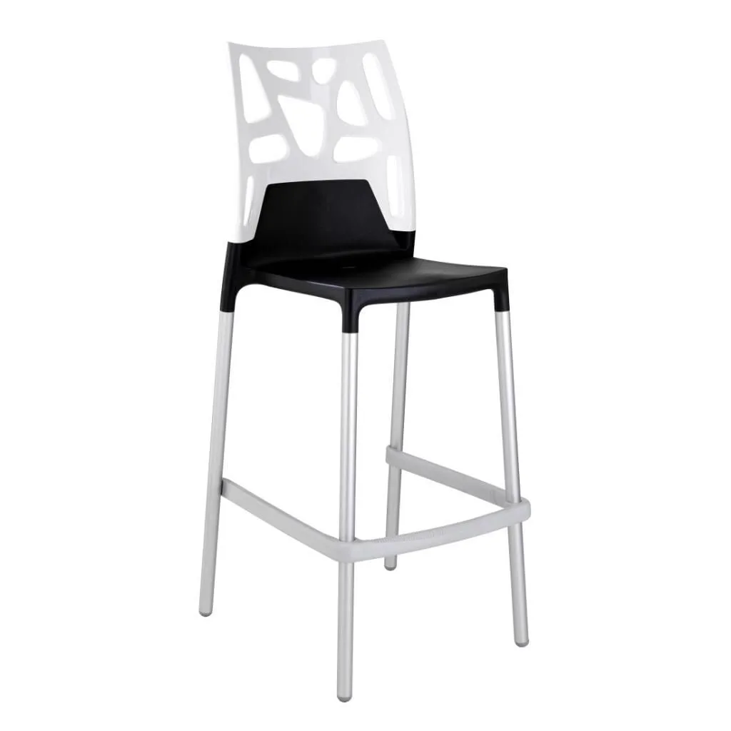 Ego-Rock Bar Solid White - Black Bar Chair PPT1512