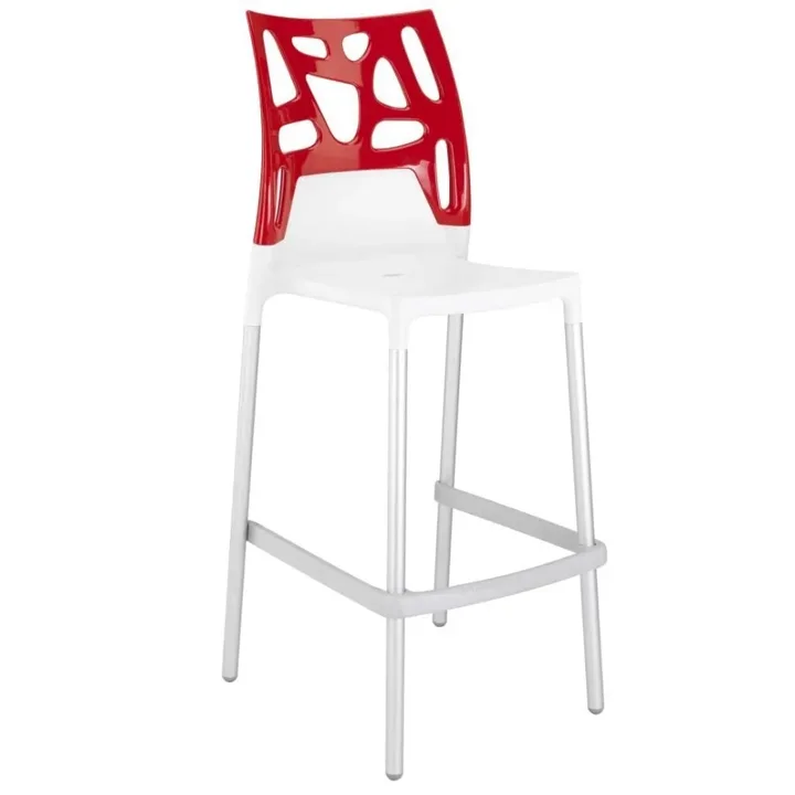 Ego-Rock Bar Solid Red - White Bar Chair PPT1490