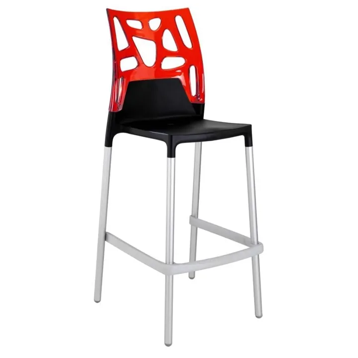 Ego-Rock Bar Transparent Red - Black Bar Chair PPT1501