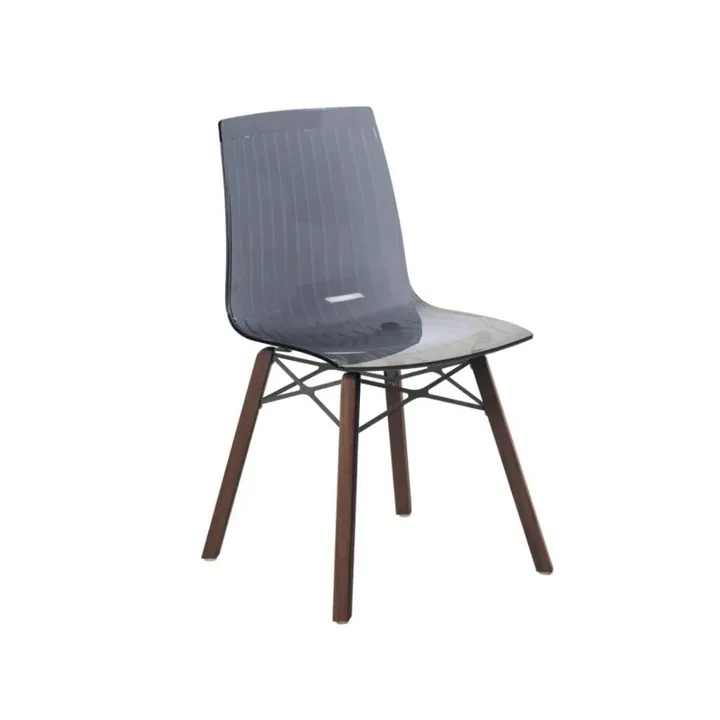 X-treme S wox (iroko) smoke transparant - irokohouten keukenstoel PPT1426