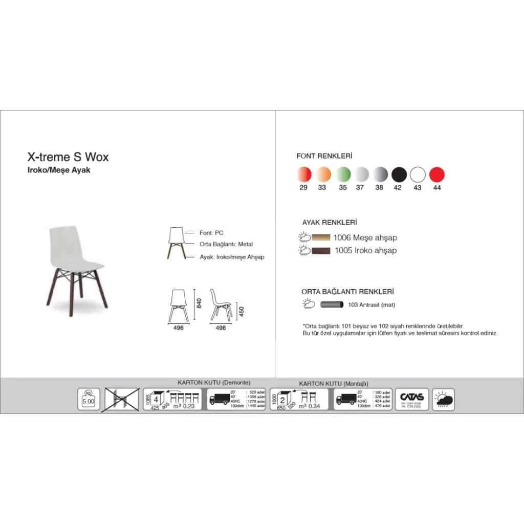 Chaise de cuisine X-treme S wox (iroko) fumée transparente - bois d'iroko PPT1426