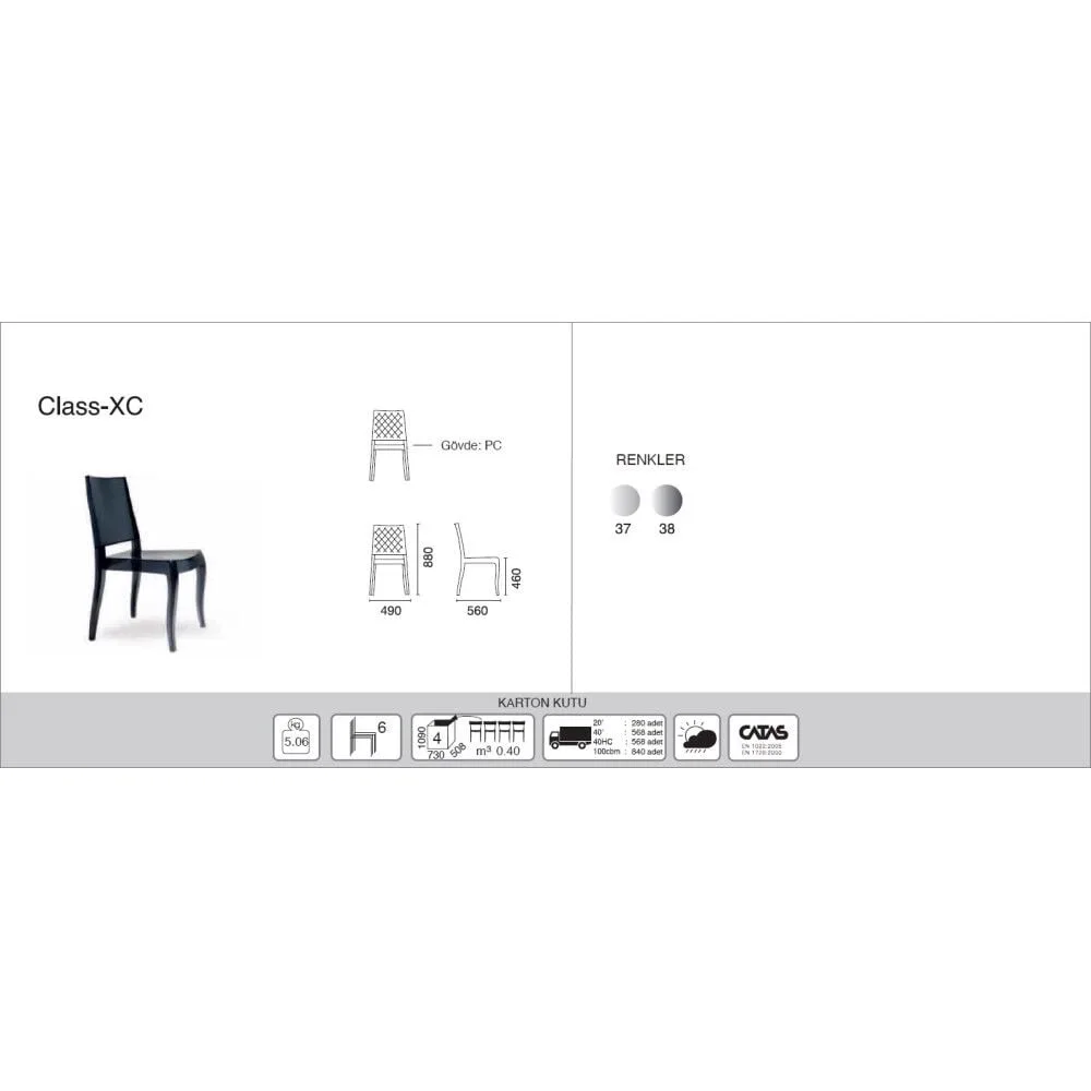 Class-XC Clear Transparent Kitchen Chair PPT1016