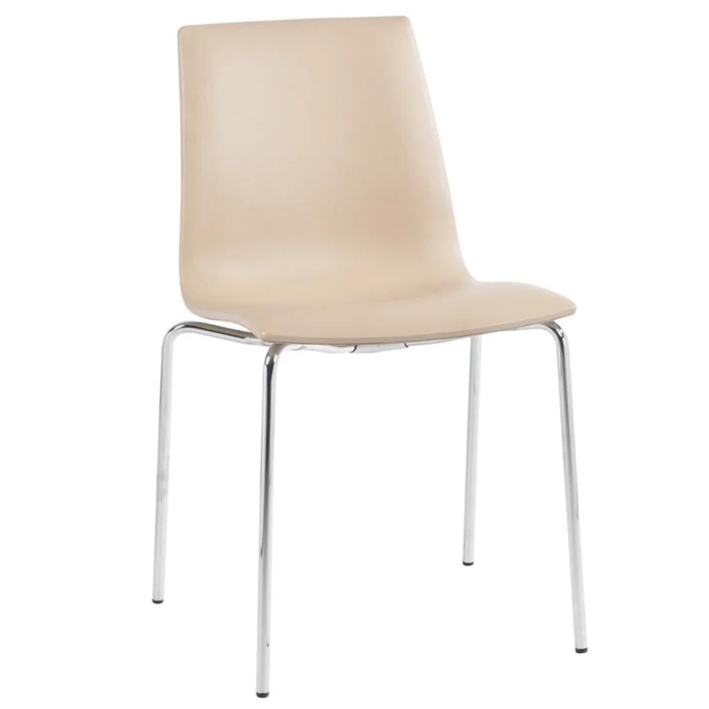 X-treme SD Beige Faux Leather - Chrome-Plated Kitchen Chair PPT1453