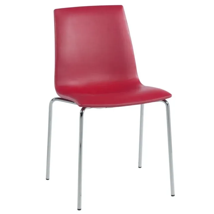 X-treme SD Red Faux Leather - Chrome-Plated Kitchen Chair PPT1451