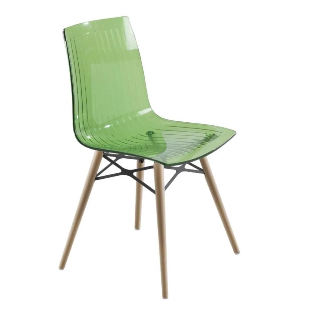 X-treme S Wox (Beech) Transparent Green - Beech Wood Kitchen Chair PPT1435