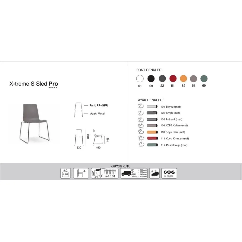 X-treme S Sled PRO White - Anthracite Kitchen Chair PPT1423