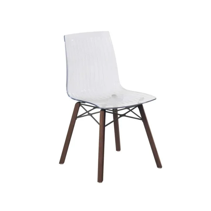 X-treme S Wox (Iroko) Clear Transparent - Iroko Wood Kitchen Chair PPT1430