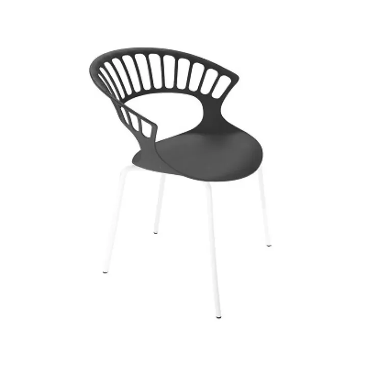 Tiara Anthracite - White Kitchen Chair with Arms PPT1369