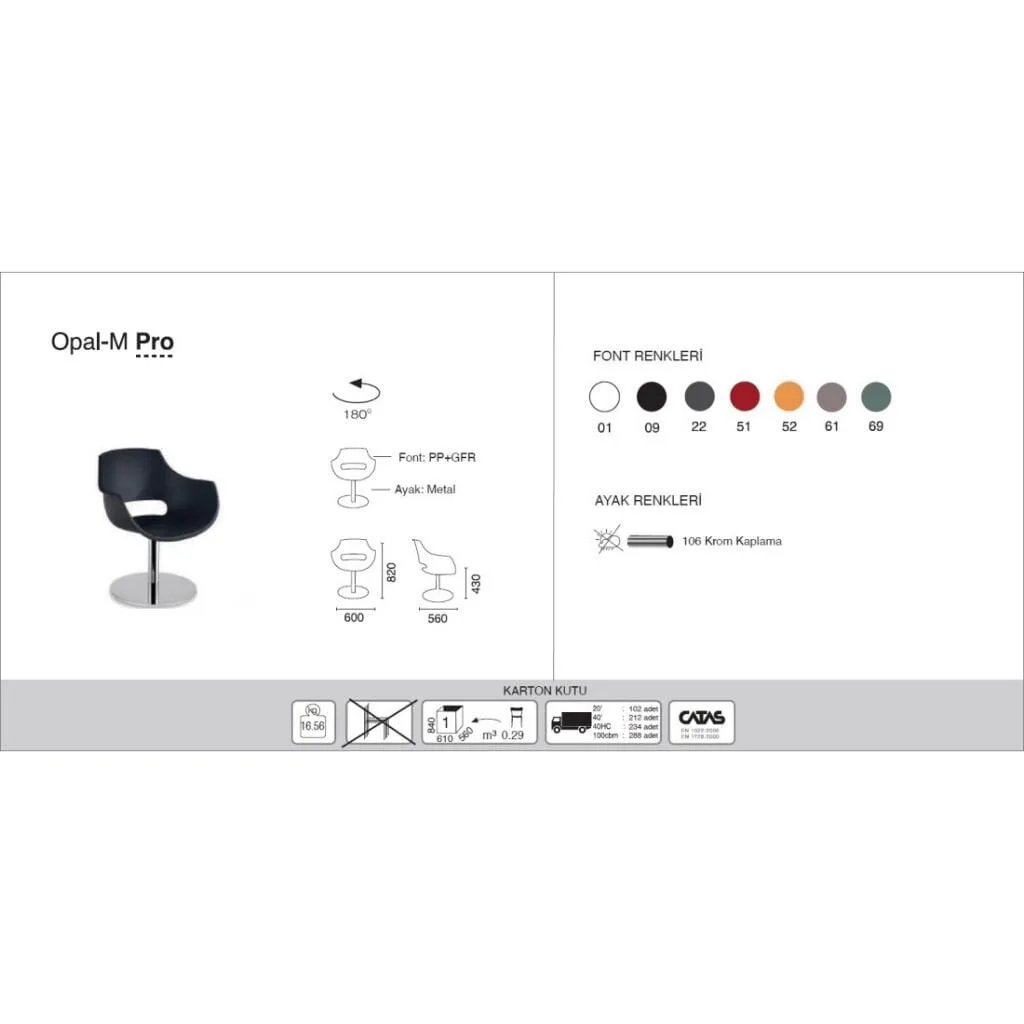 Opal-M Pro Dark Yellow - Chrome-Plated Kitchen Chair PPT1341