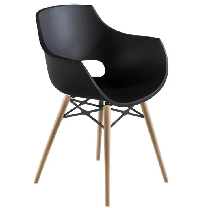Opal Wox Pro (beech) Black Wooden-Leg Chair PPT1330