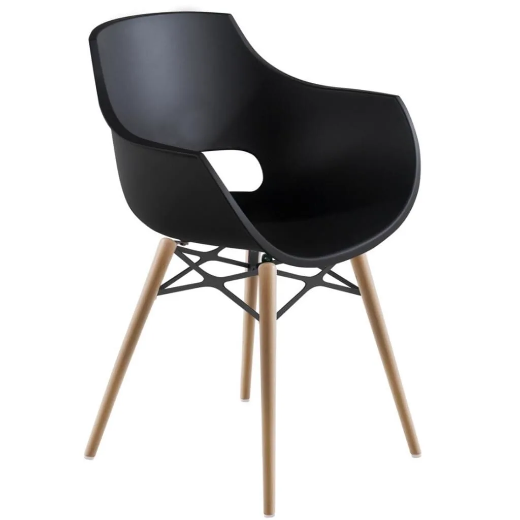 Opal Wox Pro (beech) Black Wooden-Leg Chair PPT1330