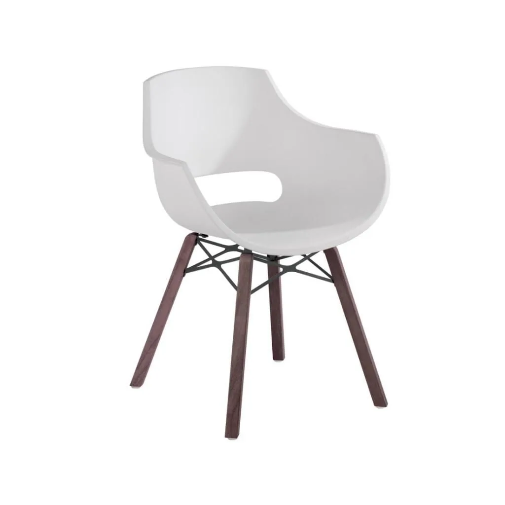Opal Wox Pro (iroko-oak) White Wooden-Leg Chair PPT1324