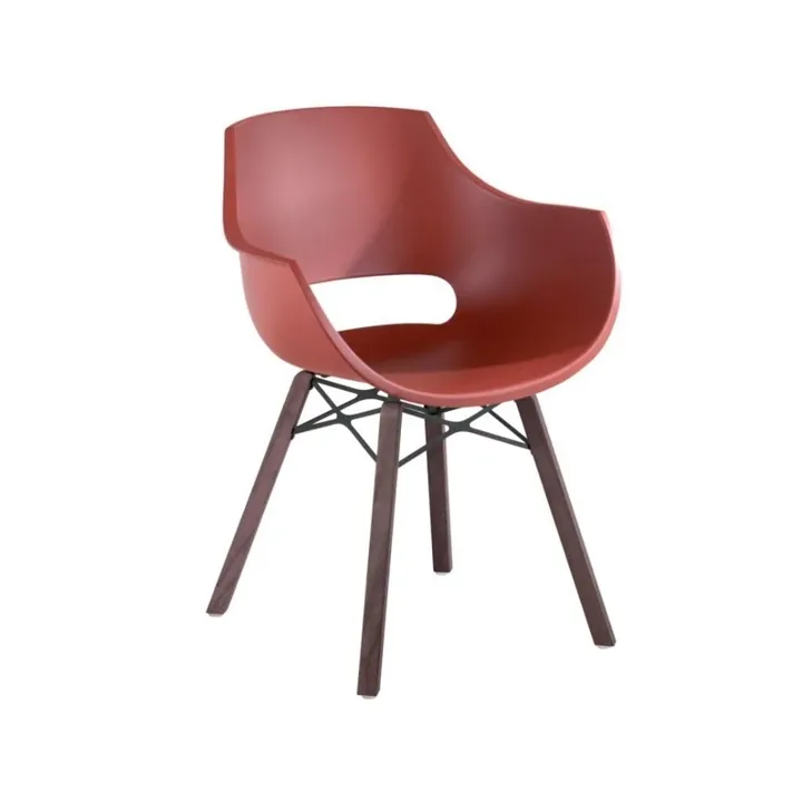 Opal Wox Pro (iroko-oak) Dark Red Wooden-Leg Chair PPT1322