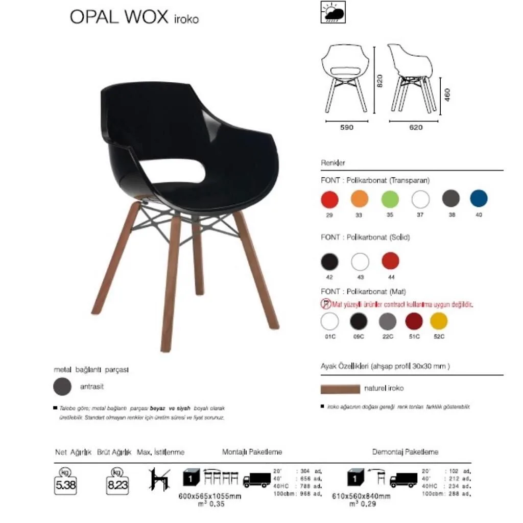 Opal Wox Pro (iroko-oak) Pastel Green Wooden-Leg Chair PPT1326