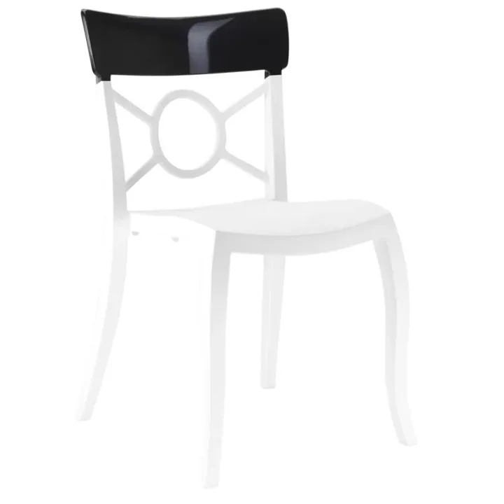 Opera-S Solid Black - White Kitchen Chair PPT1295