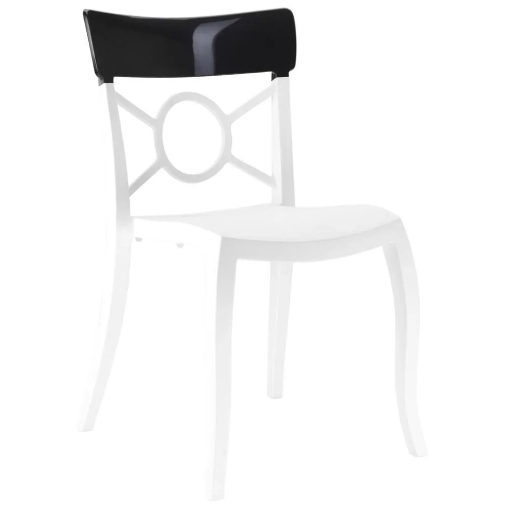 Opera-S Solid Black - White Kitchen Chair PPT1295