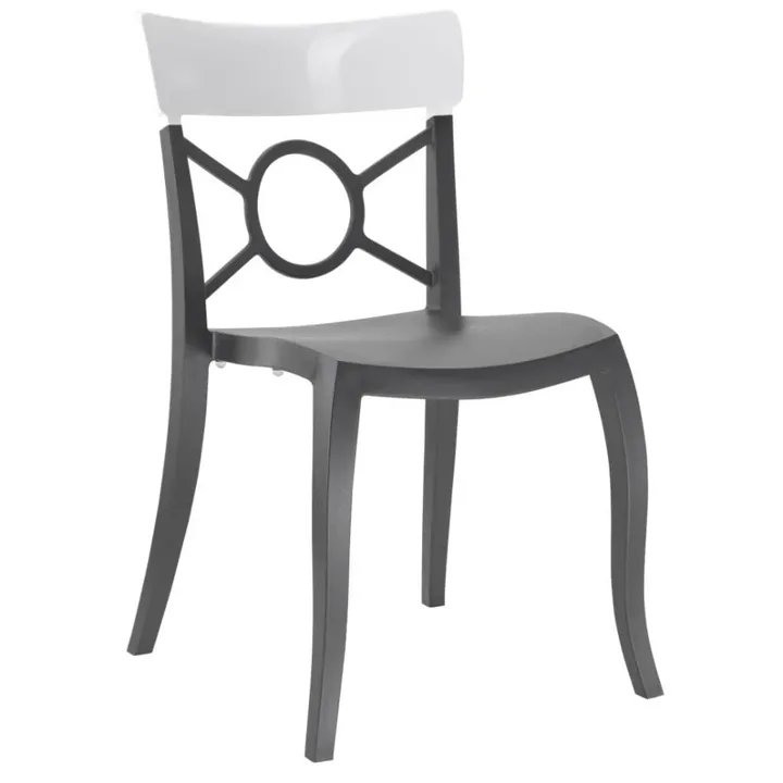 Opera-S Solid White - Black Kitchen Chair PPT1293