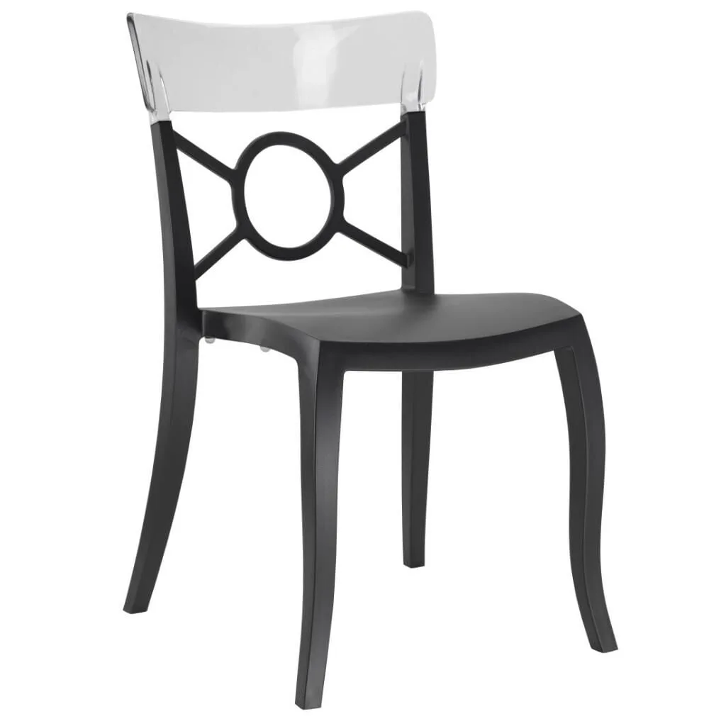 Opera-S Clear Transparent - Black Kitchen Chair PPT1294