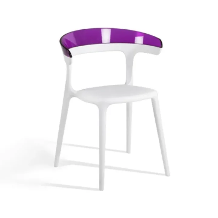 Luna Purple Transparent - White Kitchen Chair PPT1259