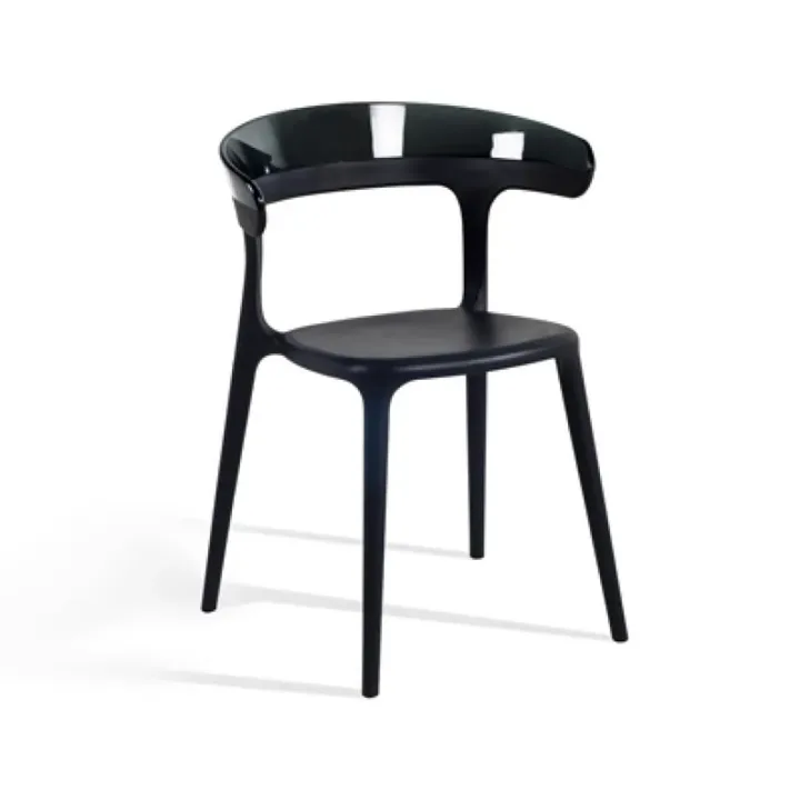 Luna Smoke Transparent - Black Kitchen Chair PPT1253