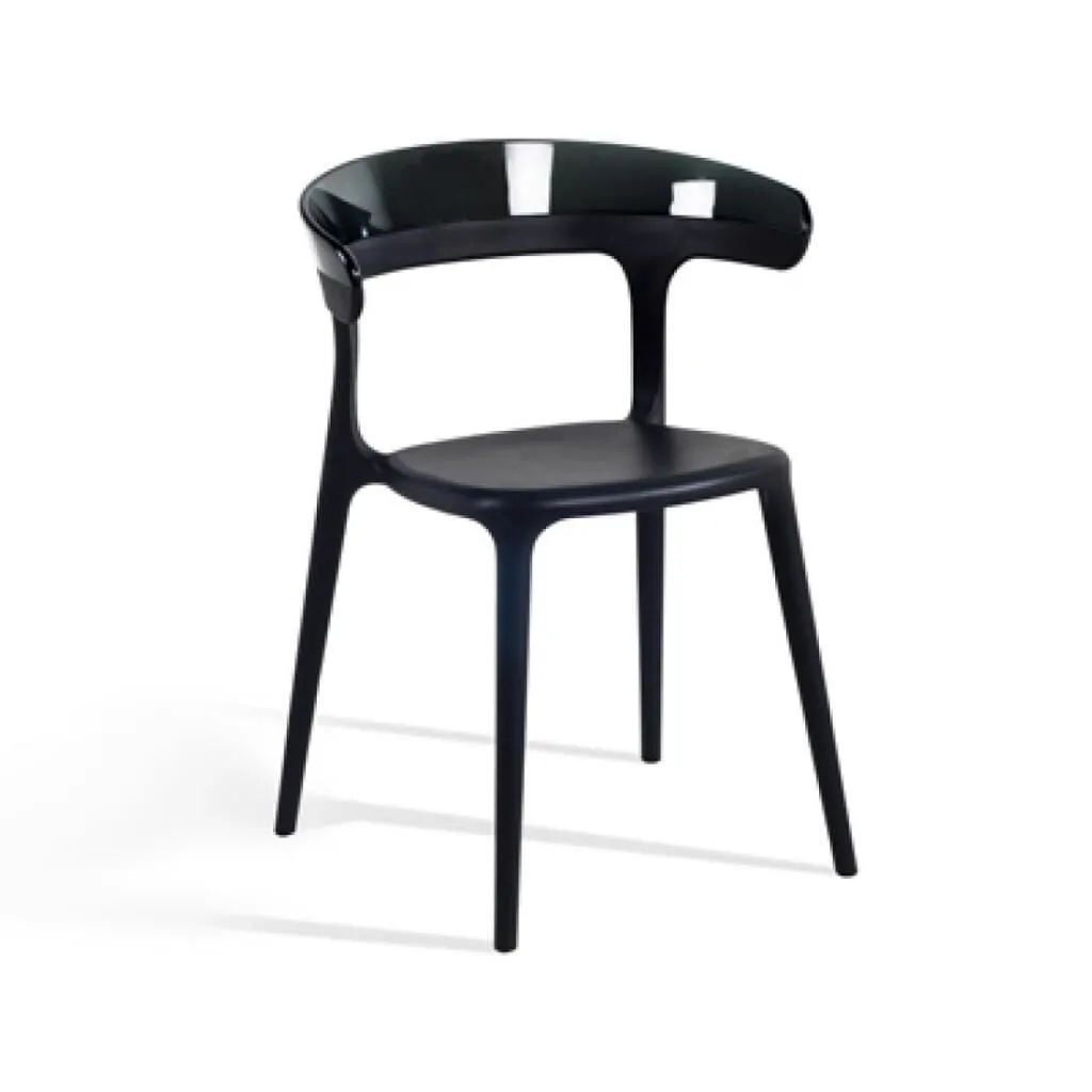 Luna Smoke Transparent - Black Kitchen Chair PPT1253