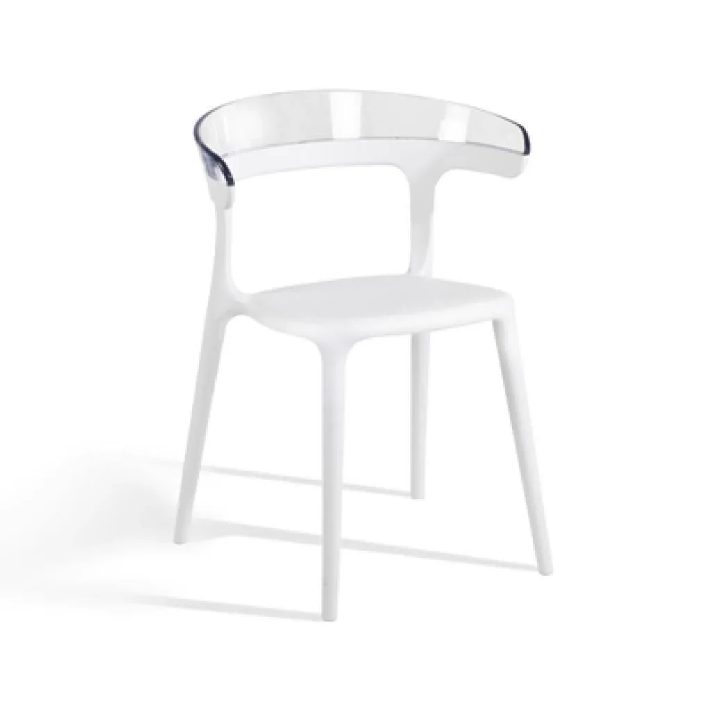 Luna Clear Transparent - White Kitchen Chair PPT1266