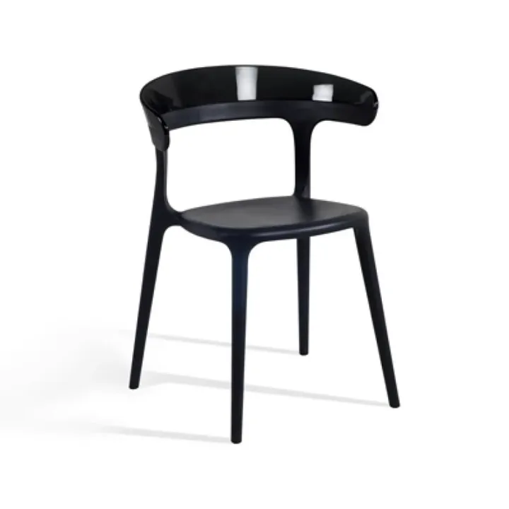 Luna Solid Black - Black Kitchen Chair PPT1240