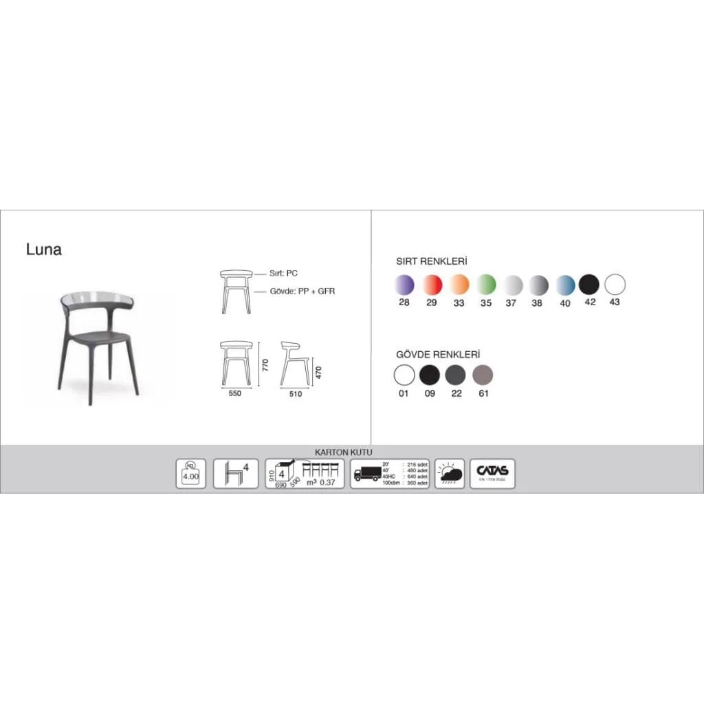 Luna Solid Black - Black Kitchen Chair PPT1240