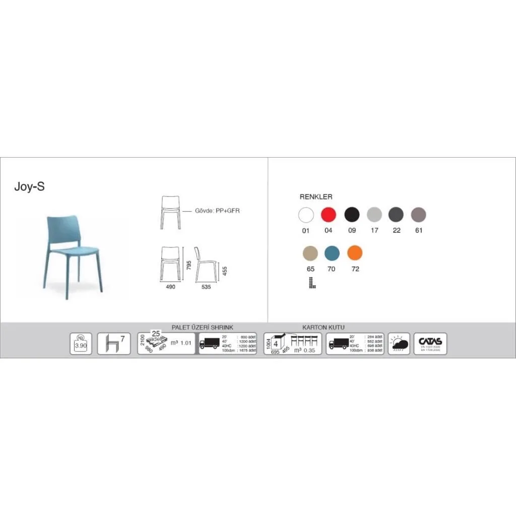 Joy-S Anthracite Kitchen Chair PPT1229