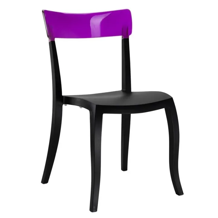 Hera-S Purple Transparent - Black Kitchen Chair PPT1210