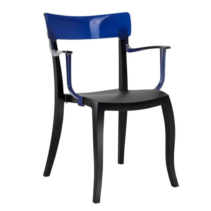 Hera-K Purple Transparent - Black Kitchen Chair with Arms PPT1173