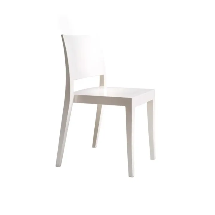 Sedia da cucina Gyza bianca solida PPT1168