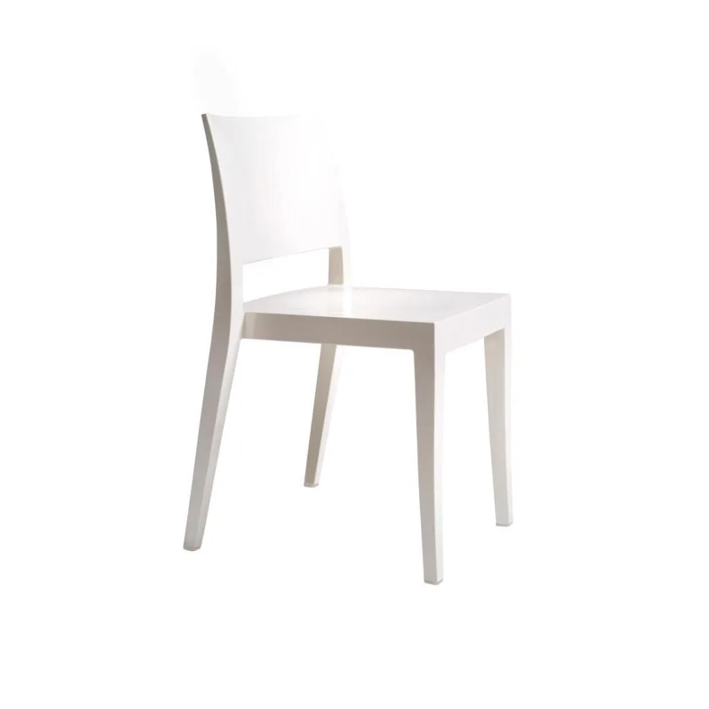 Sedia da cucina Gyza bianca solida PPT1168