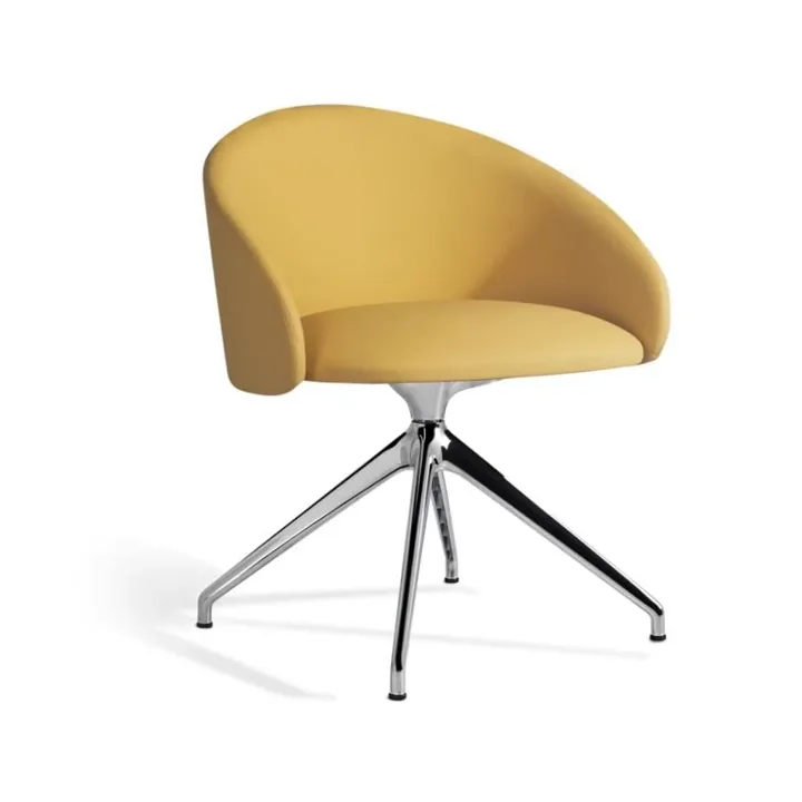 Glera-K Swivel Soft VALENCIA SQUASH - Chrome-Plated Chair with Arms PPT1129