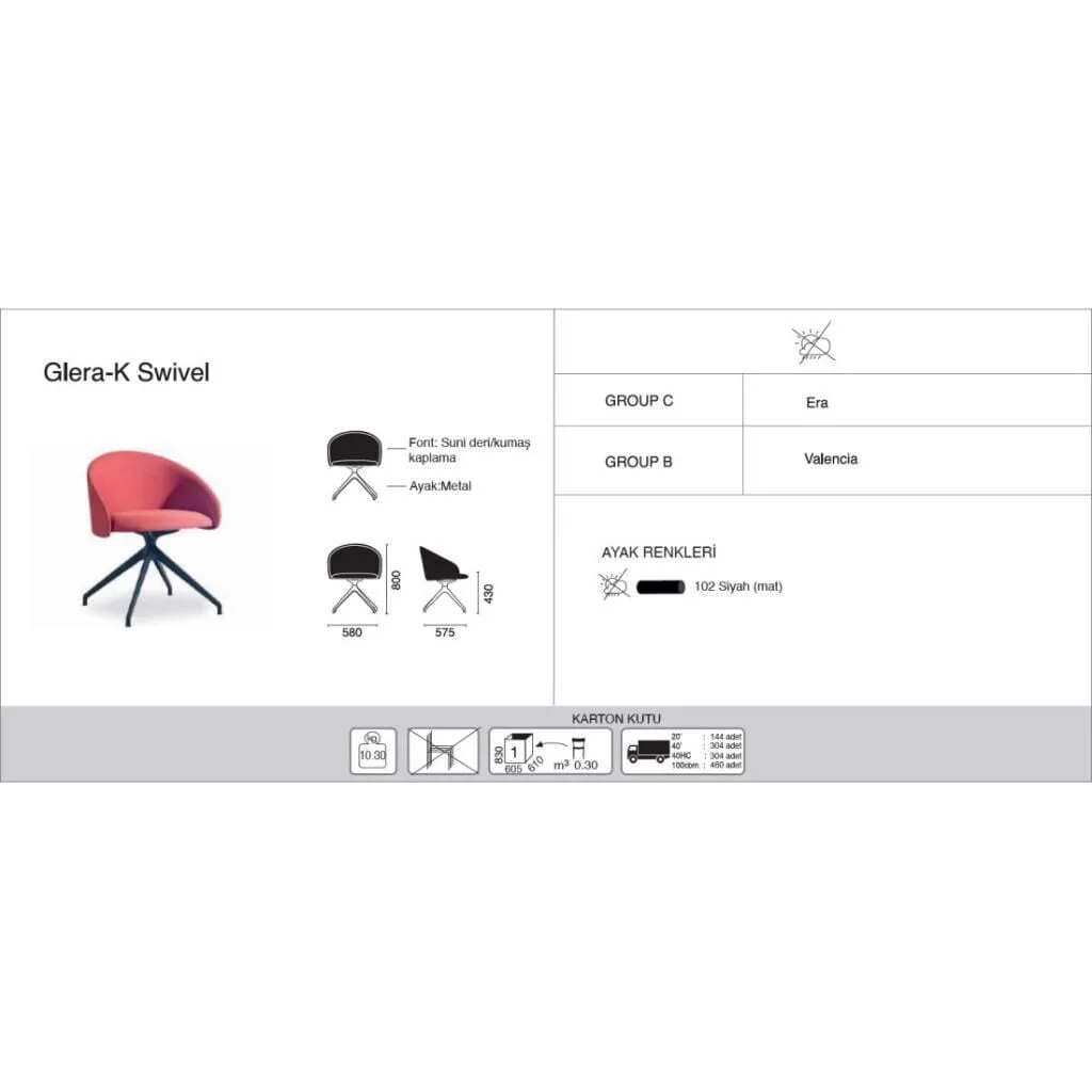Glera-K Swivel Soft VALENCIA SQUASH - Chrome-Plated Chair with Arms PPT1129
