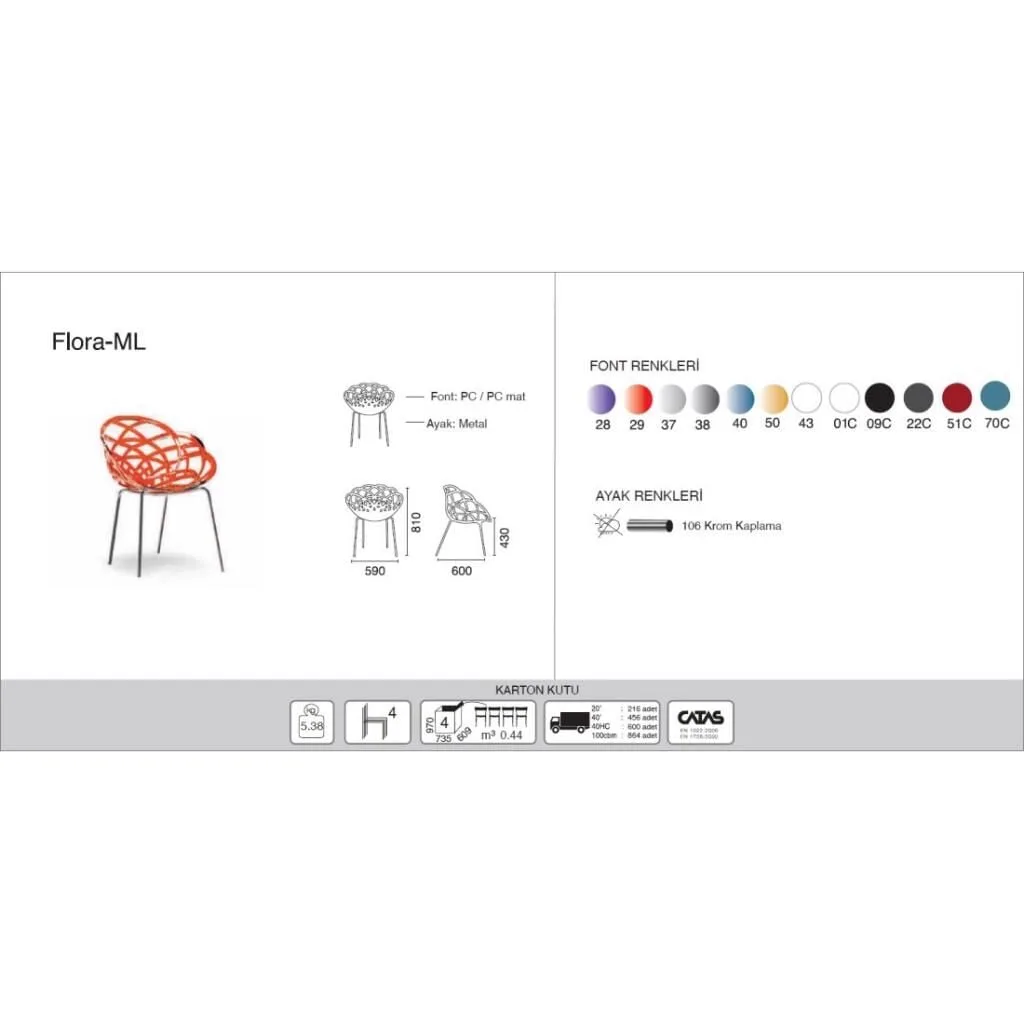 Flora-ML Purple Transparent - Chrome-Plated Chair PPT1121