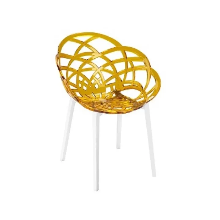 Flora Light Orange Transparent - White Chair PPT1106
