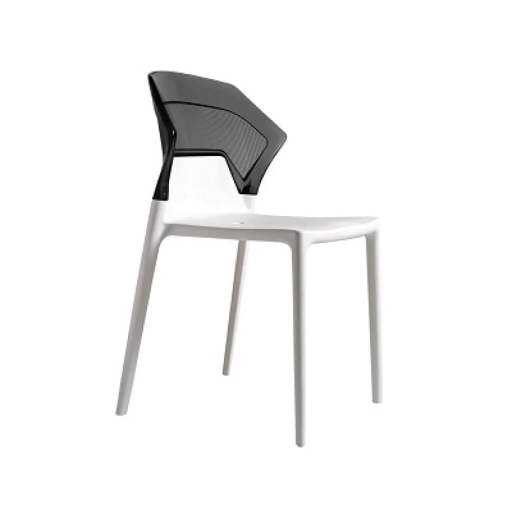 Sedia da cucina Ego-S fumé trasparente - bianca PPT1080