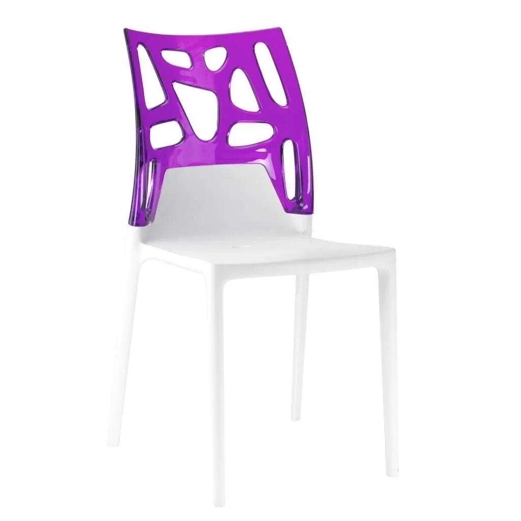 Ego-Rock Purple Transparent - White Kitchen Chair PPT1073
