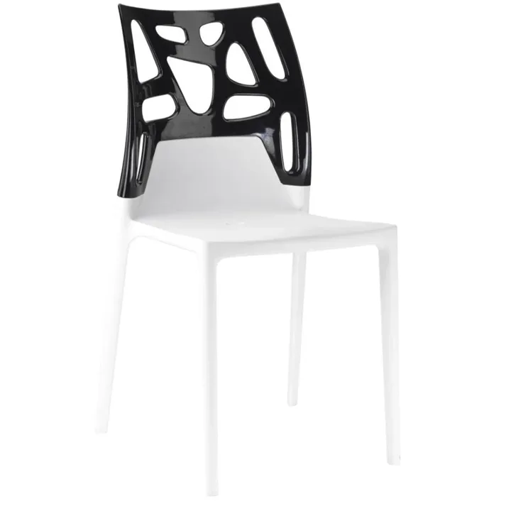 Ego-Rock Solid Black - White Kitchen Chair PPT1054